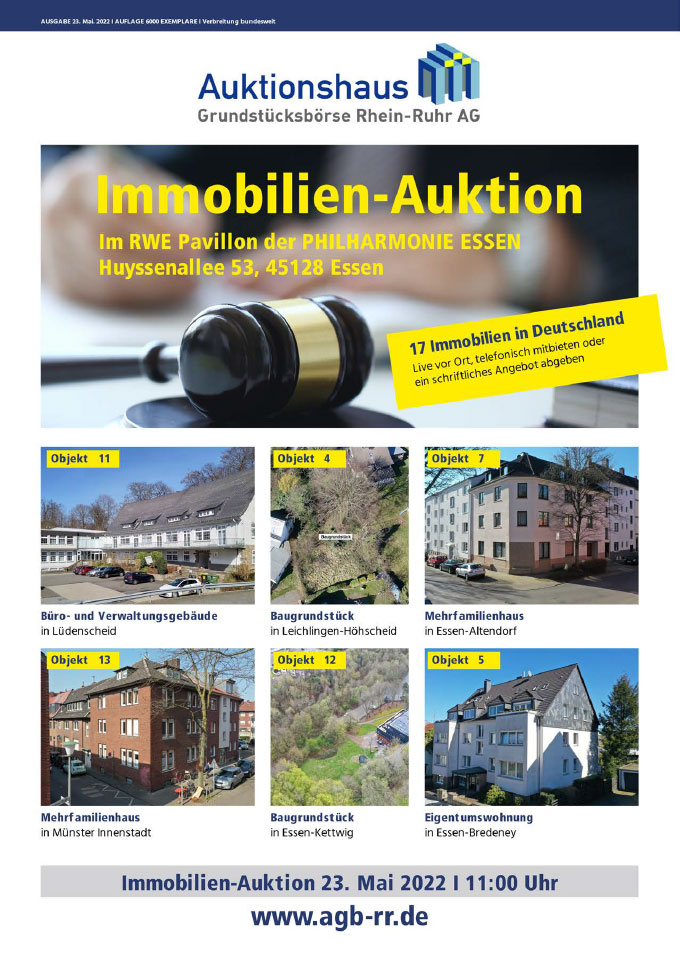 Immobilien-Auktion Katalog 23.05.2022