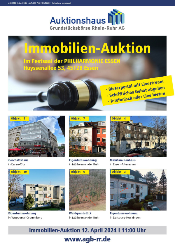 Katalog zur Immobilien-Auktion Frühjahr 2024